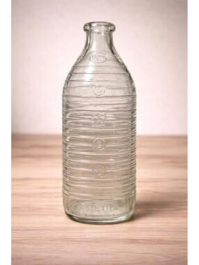 Armstrong USA 1955 Phenix Ovale Nurser Clear Glass Baby Milk Bottle, 2x1.75x7”